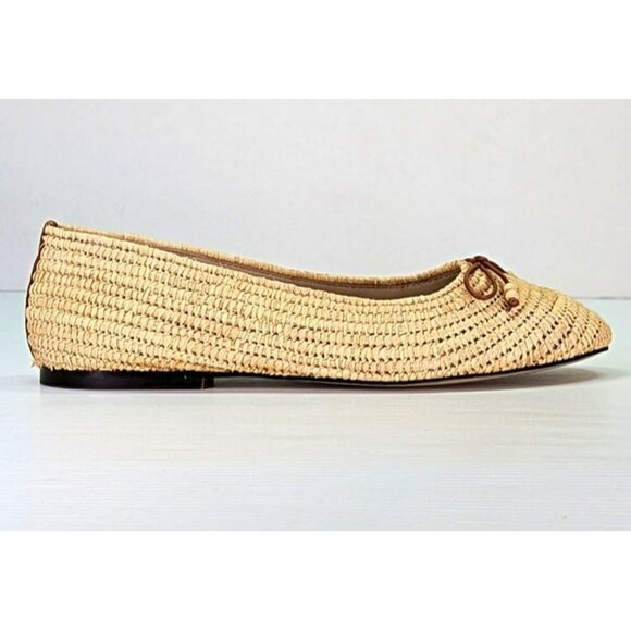 Joie Women's Aimee Woven Raffia Ballerina Flats Natural Size 9 (MSRP $228) - Picture 8 of 11